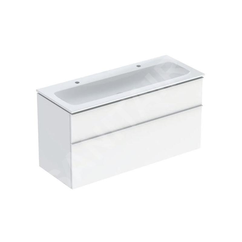 Geberit iCon - Meuble avec double lavabo, 118x48x63 cm, 2 tiroirs, blanc brillant 502.338.01.1 Geberit iCon - Meuble avec double lavabo, 118x48x63 cm, 2 tiroirs, blanc brillant 502.338.01.1