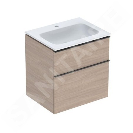 Geberit iCon - Armoire avec lavabo, 60x48x63 cm, 2 tiroirs, KeraTect, chêne 502.331.JH.1