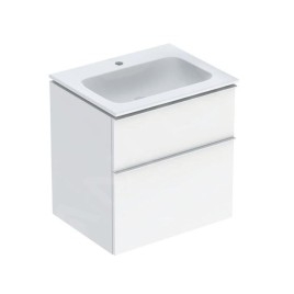 Geberit iCon - Armoire avec lavabo, 60x48x63 cm, 2 tiroirs, blanc brillant 502.335.01.1