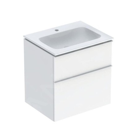 Geberit iCon - Armoire avec lavabo, 60x48x63 cm, 2 tiroirs, blanc brillant 502.335.01.1
