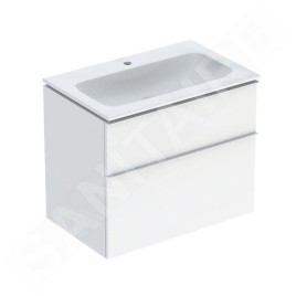 Geberit iCon - Armoire avec lavabo, 75x48x63 cm, 2 tiroirs, KeraTect, blanc brillant 502.332.01.1