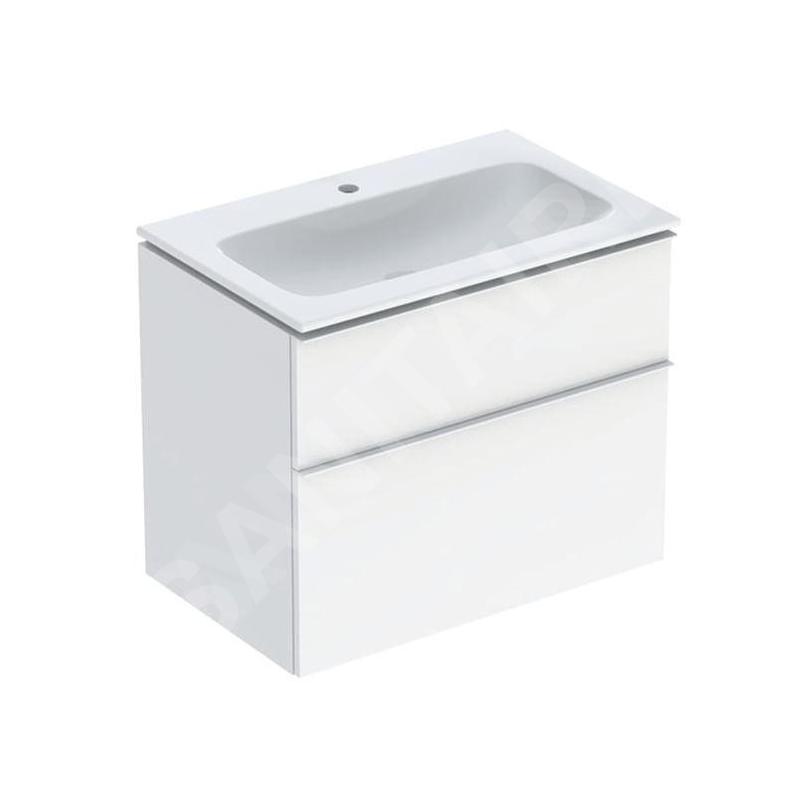 Geberit iCon - Armoire avec lavabo, 75x48x63 cm, 2 tiroirs, KeraTect, blanc brillant 502.332.01.1 Geberit iCon - Armoire avec lavabo, 75x48x63 cm, 2 tiroirs, KeraTect, blanc brillant 502.332.01.1