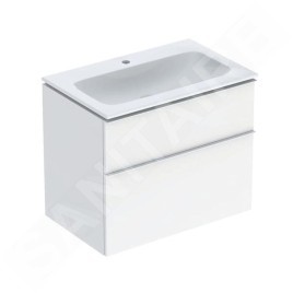 Geberit iCon - Armoire avec lavabo, 75x48x63 cm, 2 tiroirs, blanc brillant 502.336.01.1