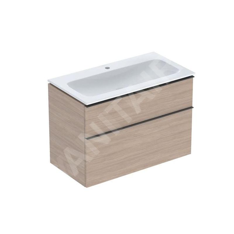 Geberit iCon - Armoire avec lavabo, 90x48x63 cm, 2 tiroirs, KeraTect, chêne 502.333.JH.1