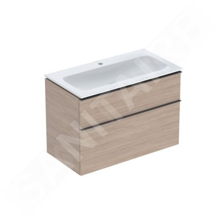 Geberit iCon - Armoire avec lavabo, 90x48x63 cm, 2 tiroirs, KeraTect, chêne 502.333.JH.1