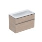 Geberit iCon - Armoire avec lavabo, 90x48x63 cm, 2 tiroirs, KeraTect, chêne 502.333.JH.1