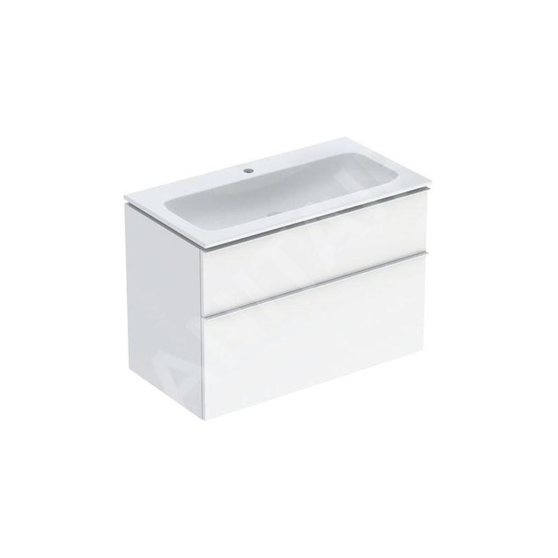 Geberit iCon - Armoire avec lavabo, 90x48x63 cm, 2 tiroirs, blanc brillant 502.337.01.1 Geberit iCon - Armoire avec lavabo, 90x48x63 cm, 2 tiroirs, blanc brillant 502.337.01.1