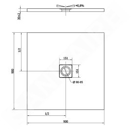 Polysan Flexia - Receveur de douche 900x900 mm, blanc 71546