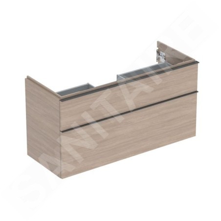 Geberit iCon - Meuble lavabo, 118x62x48 cm, 2 tiroirs, chêne 502.306.JH.1