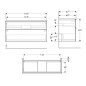 Geberit iCon - Meuble lavabo, 118x62x48 cm, 2 tiroirs, blanc brillant 502.306.01.1 Geberit iCon - Meuble lavabo, 118x62x48 cm, 2 tiroirs, blanc brillant 502.306.01.1