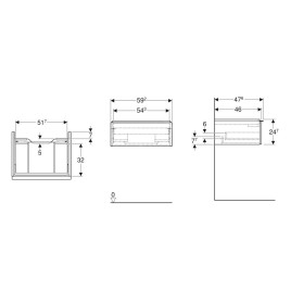 Geberit iCon - Meuble lavabo, 59x25x48 cm, 1 tiroir, lave 502.310.JK.1