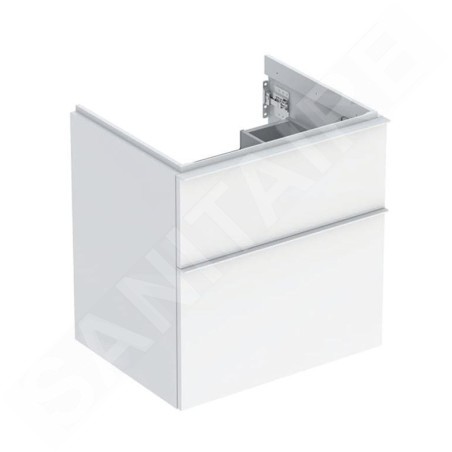 Geberit iCon - Meuble lavabo, 59x62x48 mm, 2 tiroirs, blanc brillant 502.303.01.1