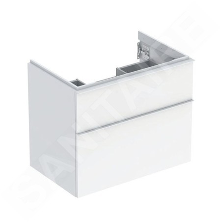 Geberit iCon - Meuble lavabo, 74x62x48 cm, 2 tiroirs, blanc brillant 502.304.01.1