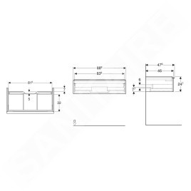 Geberit iCon - Meuble lavabo, 89x25x48 cm, 1 tiroir, blanc brillant 502.312.01.1