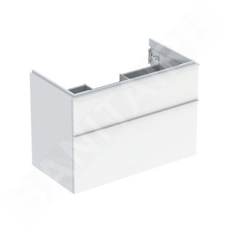 Geberit iCon - Meuble lavabo, 89x62x48 cm, 2 tiroirs, blanc brillant 502.305.01.1