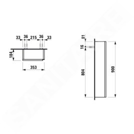 Laufen Lani - Armoire 90x35 cm, 1 porte, charnières à gauche, blanc brillant H4037111122611