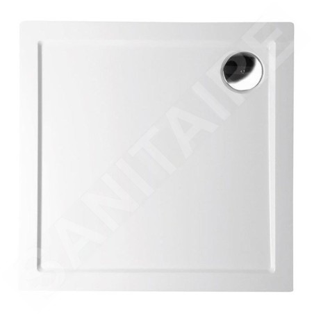 Polysan Receveurs de douche - Receveur de douche en marbre de synthèse AURA, 900x900 mm, blanc 43511