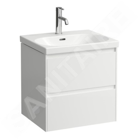 Laufen Lani - Meuble-vasque, 54x45x52 cm, 2 tiroirs, blanc brillant H4035221122611