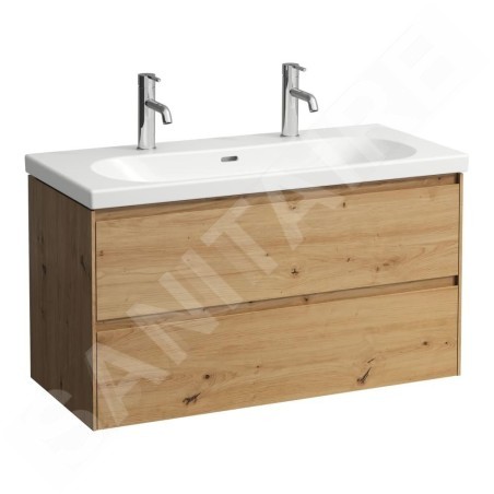 Laufen Lani - Meuble-vasque, 98x45x52 cm, 2 tiroirs, chêne H4035621122671