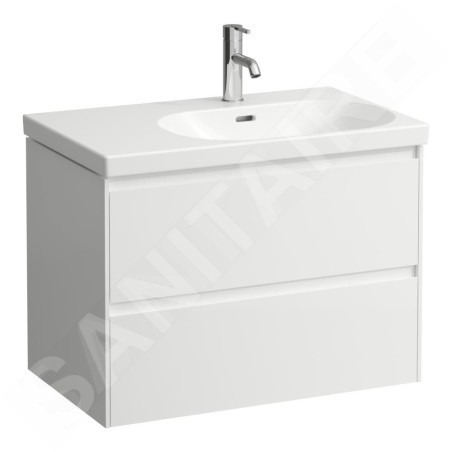 Laufen Lani - Meuble-vasque, 74x45x52 cm, 2 tiroirs, blanc brillant H4035821122611