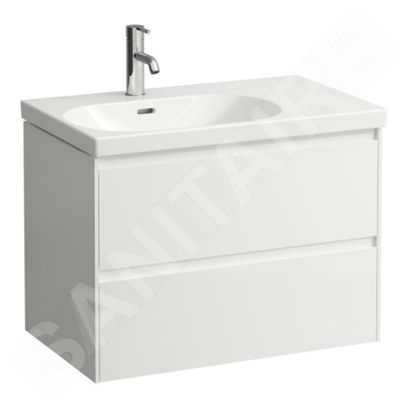Laufen Lani - Meuble-vasque, 74x45x52 cm, 2 tiroirs, blanc brillant H4035921122611