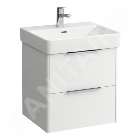 Laufen Base - Meuble-lavabo, 52x52x44 cm, 2 tiroirs, blanc mat H4021721102601