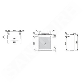 Laufen Base - Armoire miroir avec éclairage LED, 70x60x19 cm, 1 portes, charnières à gauche, blanc mat H4027511102601