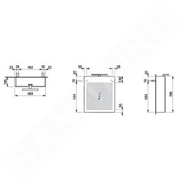 Laufen Base - Armoire miroir avec éclairage LED, 70x60x19 cm, 1 portes, charnières à droite, blanc mat H4027521102601