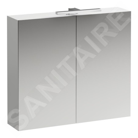 Laufen Base - Armoire miroir avec éclairage LED, 70x80x19 cm, 2 portes, blanc mat H4028021102601