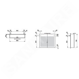 Laufen Base - Armoire miroir avec éclairage LED, 70x80x19 cm, 2 portes, gris H4028021102661