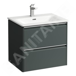 Laufen Palace - Meuble avec lavabo, 53x58x44 cm, 2 tiroirs, gris H8607022661041