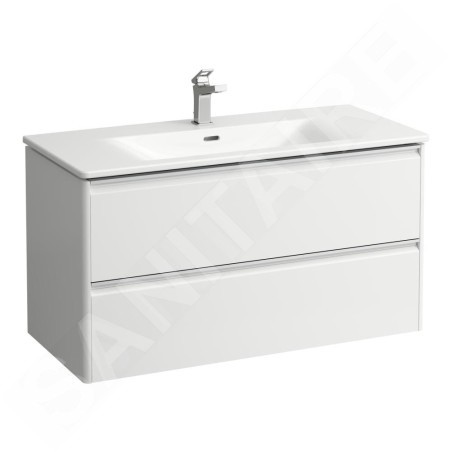 Laufen Palace - Meuble avec lavabo, 53x98x44 cm, 2 tiroirs, blanc mat H8607072601041
