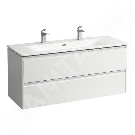 Laufen Base for Palace - Meuble avec lavabo, 53x118x44 cm, 2 tiroirs, blanc mat H8607092601071