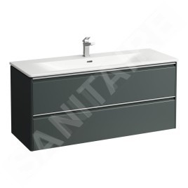 Laufen Base for Palace - Meuble avec lavabo, 53x118x44 cm, 2 tiroirs, gris H8607092661041