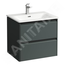 Laufen Palace - Meuble avec lavabo, 53x58x44 cm, 2 tiroirs, gris H8617022661041