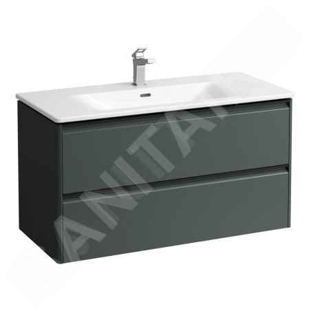 Laufen Palace - Meuble avec lavabo, 53x98x44 cm, 2 tiroirs, gris H8617072661041