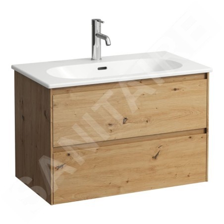 Laufen Lani for Lua - Meuble avec lavabo, 51x77x44 cm, 2 tiroirs, chêne H8600872671041