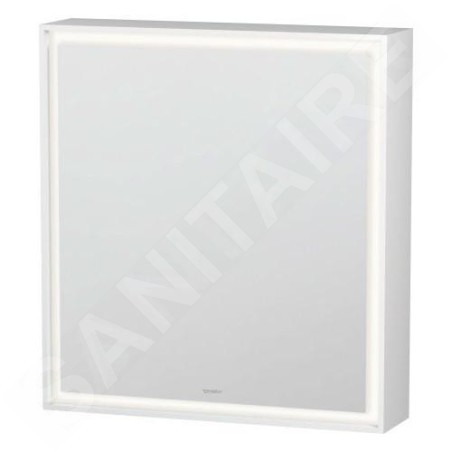 Duravit L-Cube - Armoire miroir avec éclairage LED, 700x650x155 mm, charnières à gauche, blanc LC7550L00001000