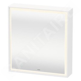 Duravit L-Cube - Armoire miroir avec éclairage LED, 700x650x155 mm, charnières à droite, blanc LC7550R00001000