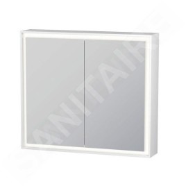 Duravit L-Cube - Armoire miroir avec éclairage LED, 700x800x155 mm, 2 portes, blanc LC7551000001000