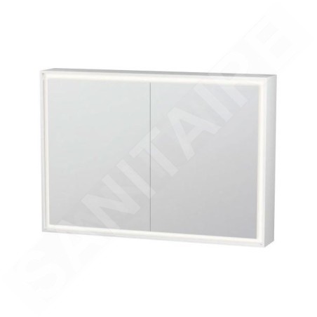 Duravit L-Cube - Armoire miroir avec éclairage LED, 700x1000x155 mm, 2 portes, blanc LC7552000001000