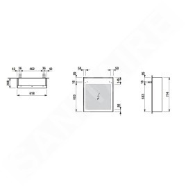 Laufen Lani - Armoire miroir avec éclairage LED, 71x62x21 cm, 1 portes, charnières à gauche, blanc mat H4037311122601