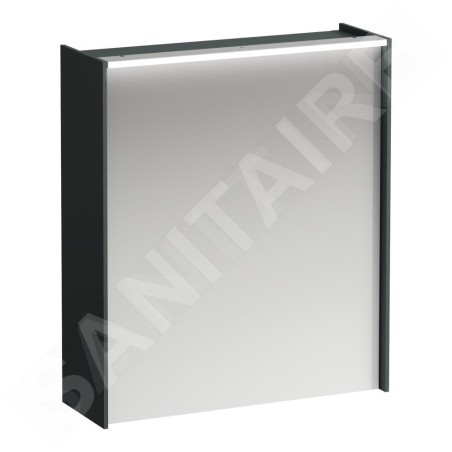Laufen Lani - Armoire miroir avec éclairage LED, 71x62x21 cm, 1 portes, charnières à droite, gris H4037321122661
