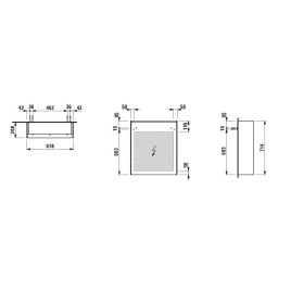 Laufen Lani - Armoire miroir avec éclairage LED, 71x62x21 cm, 1 portes, charnières à droite, chêne H4037321122671
