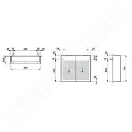 Laufen Lani - Armoire miroir avec éclairage LED, 71x82x21 cm, 2 portes, blanc mat H4037621122601