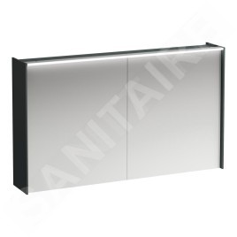 Laufen Lani - Armoire miroir avec éclairage LED, 71x122x21 cm, 2 portes, gris H4038221122661