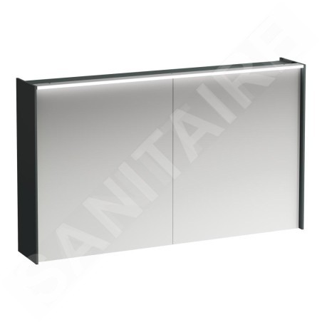 Laufen Lani - Armoire miroir avec éclairage LED, 71x122x21 cm, 2 portes, gris H4038221122661