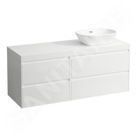 Laufen Lani - Meuble sous-lavabo, 58x137x49 cm, 4 tiroirs, découpe à droite, blanc mat H4045831122601
