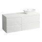 Laufen Lani - Meuble sous-lavabo, 58x137x49 cm, 4 tiroirs, découpe à droite, blanc mat H4045831122601 Laufen Lani - Meuble sous-lavabo, 58x137x49 cm, 4 tiroirs, découpe à droite, blanc mat H4045831122601