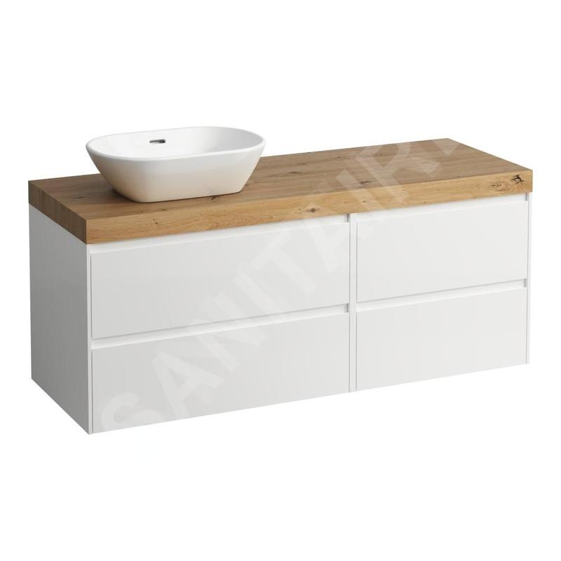 Laufen Lani - Meuble sous-lavabo, 58x137x49 cm, 4 tiroirs, découpe à gauche, blanc mat/chêne H4065821122601 Laufen Lani - Meuble sous-lavabo, 58x137x49 cm, 4 tiroirs, découpe à gauche, blanc mat/chêne H4065821122601